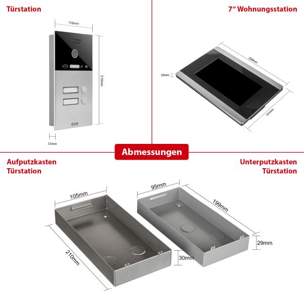 IP Video-Türsprechanlage 1-FH/1x7" Touchscreen Komplett-Set AVS1035A